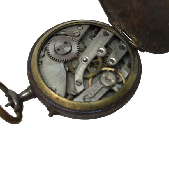 Antique Swiss Pocket Watch Case Locket Keepsake Relic Late 1800s Steampunk Parts - Picture 4 of 13